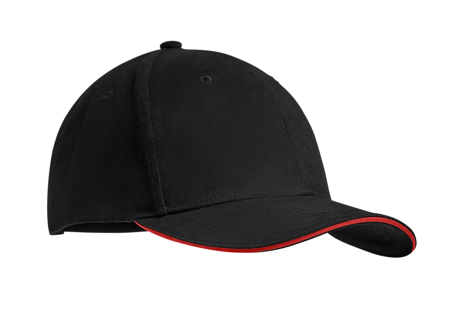 Tekapo Heavy Brushed Cotton Cap — Black/Red