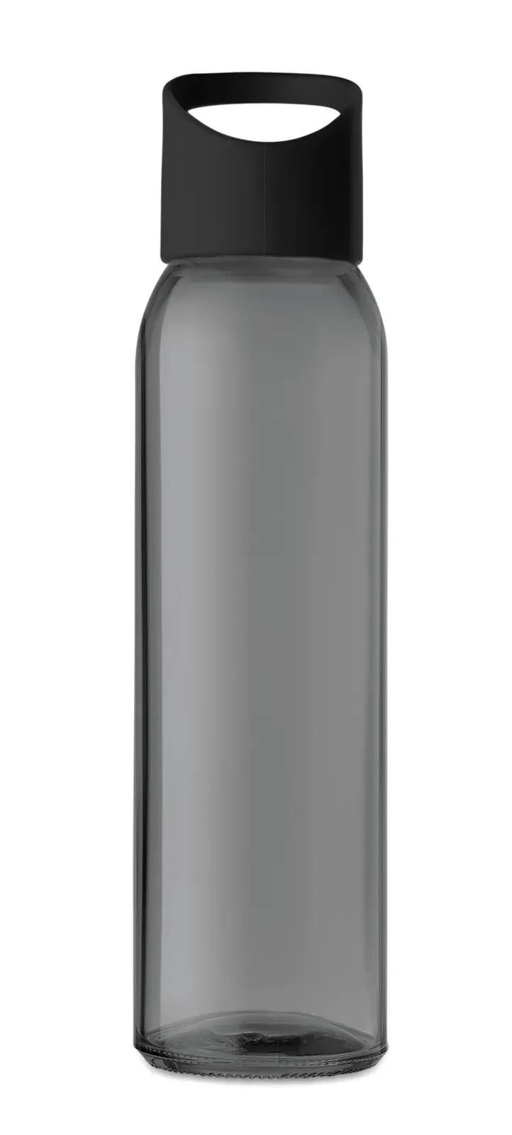 Praga Glass – Glass Bottle with PP Lid with Hanging Carrying Loop — Black