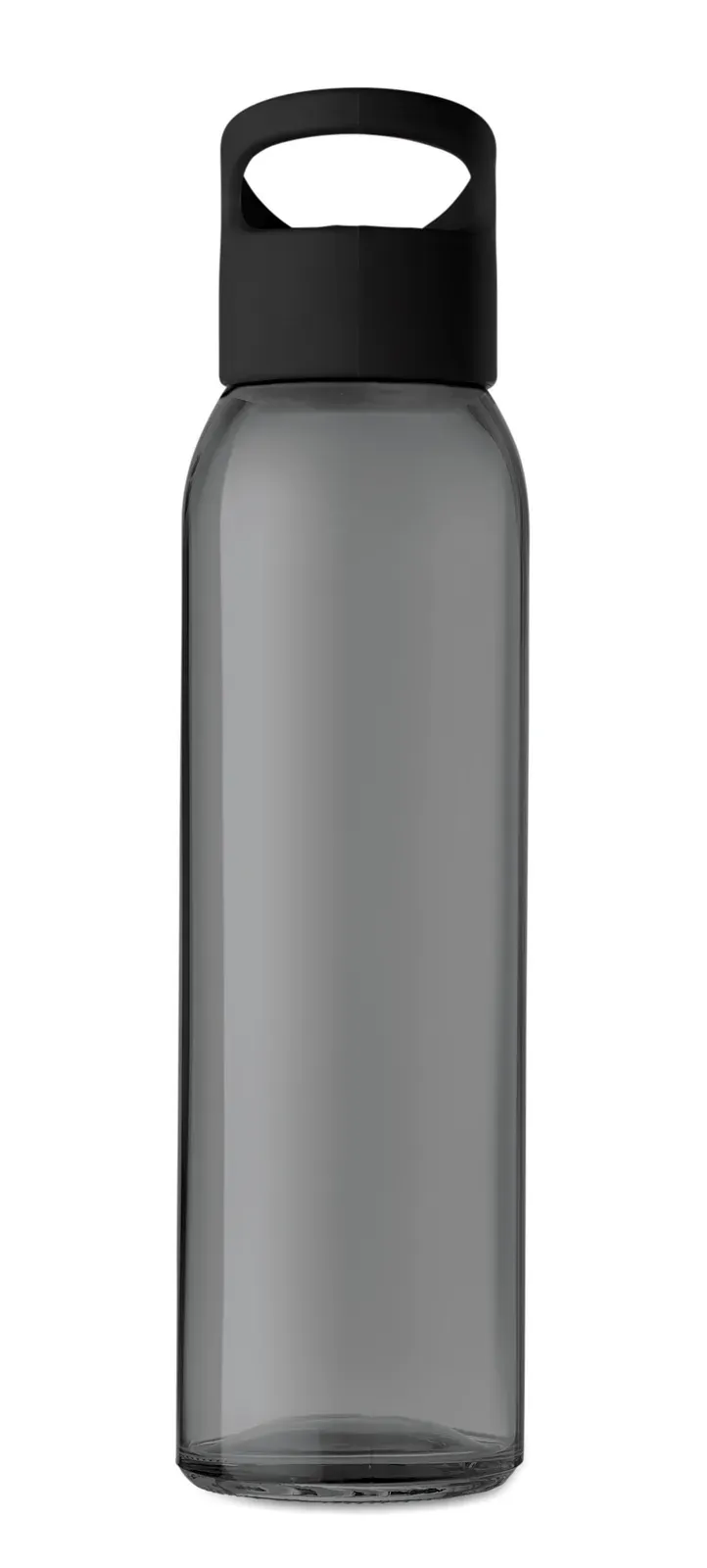 Praga Glass – Glass Bottle with PP Lid with Hanging Carrying Loop — Black