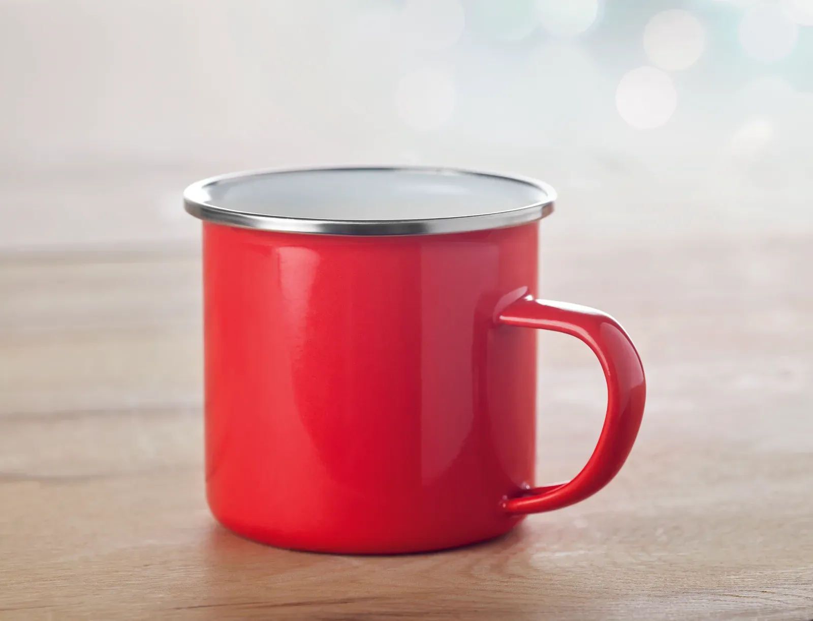 Plateado – Metal Mug with Enamel Layer — Red