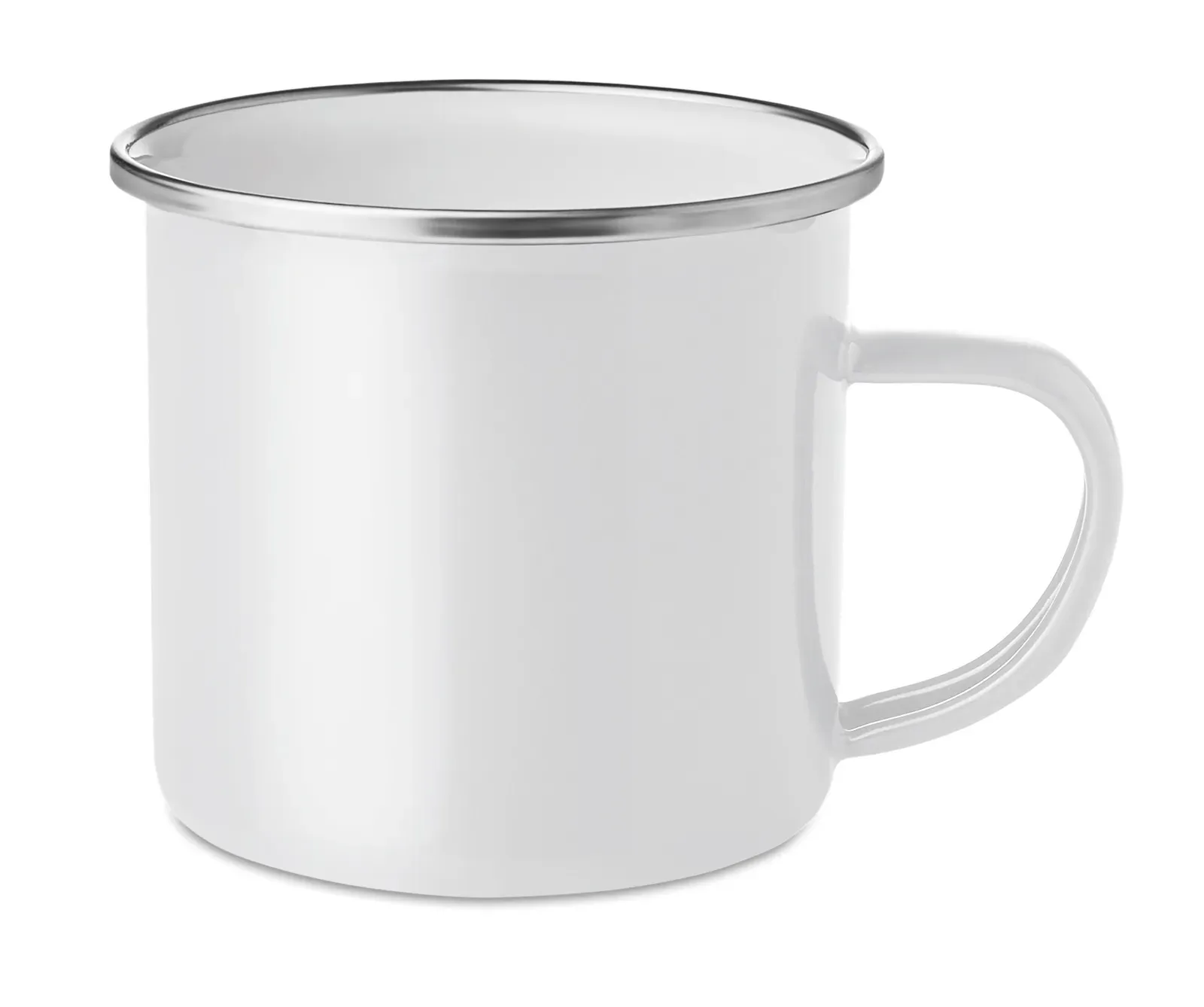 Plateado – Metal Mug with Enamel Layer — White