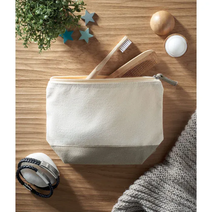 Kleuren Fairtrade Cotton Cosmetic Bag 180GSM — Grey