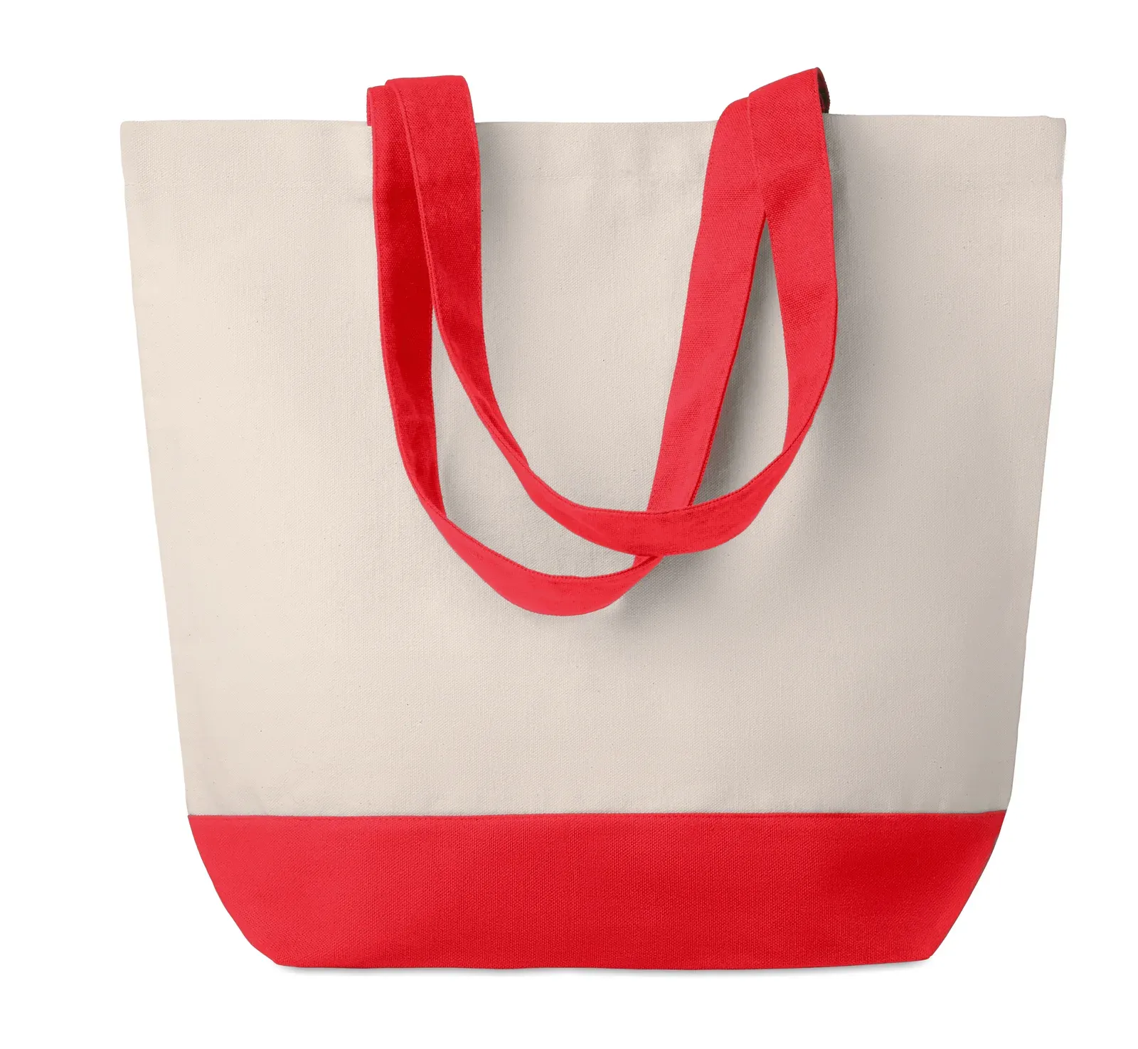 Cotton Shopping Bag Kleuren Bag with Long Handles 38X9X42 cm — Red