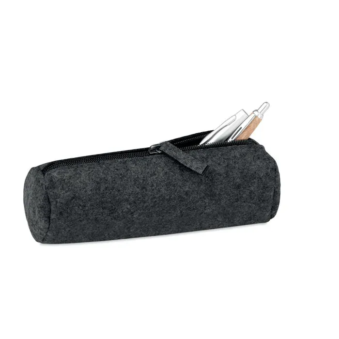 Penlo RPET Felt Zippered Pencil Case — Stone Grey