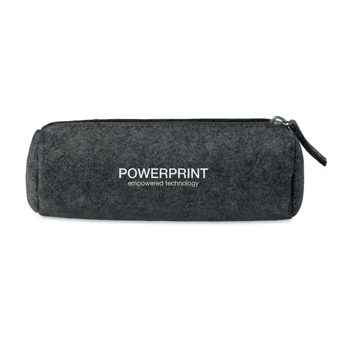 Penlo RPET Felt Zippered Pencil Case — Stone Grey