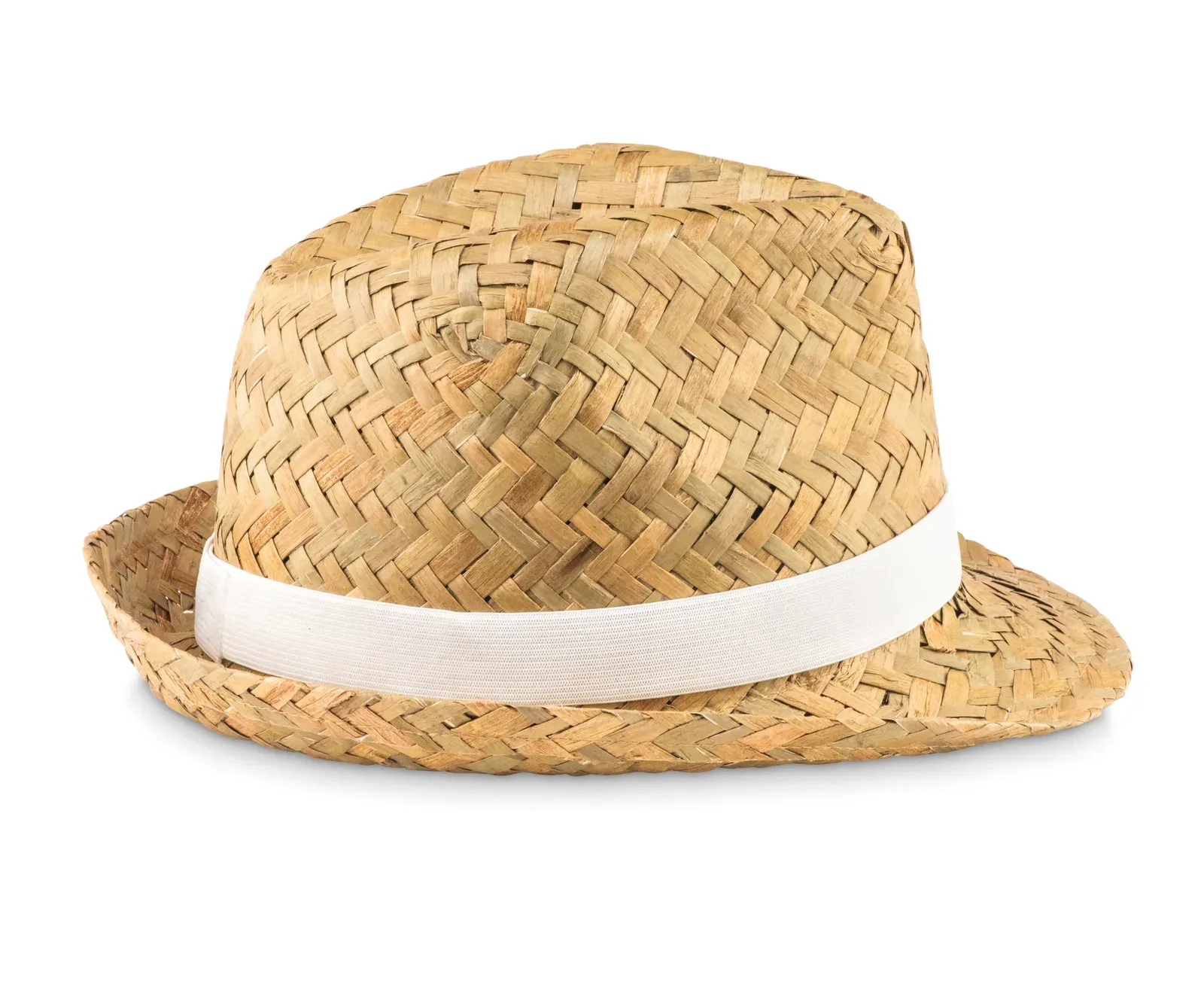 Montevideo Natural Straw Hat — White