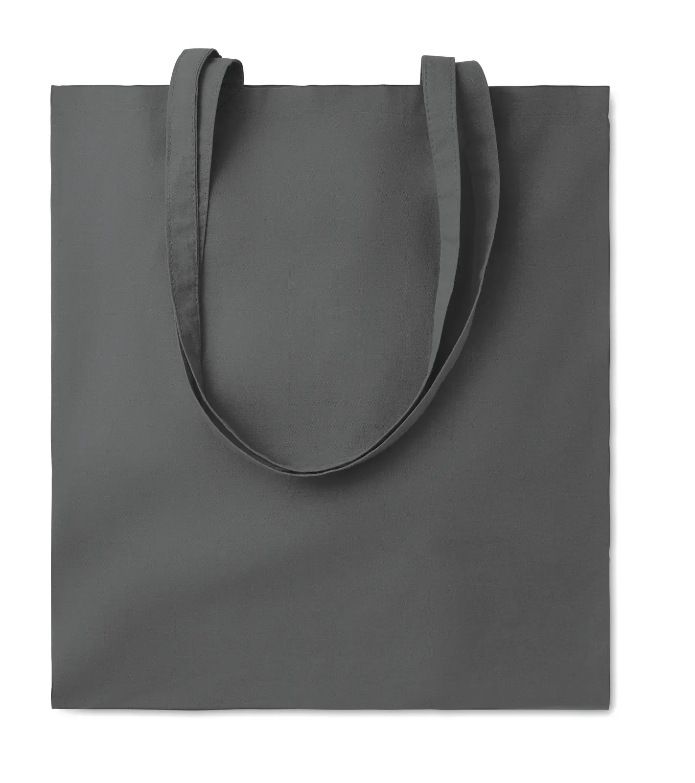 Cotton Shopping Bag Cottonel Colour ++ with Long Handles 38X42 cm — Stone Grey