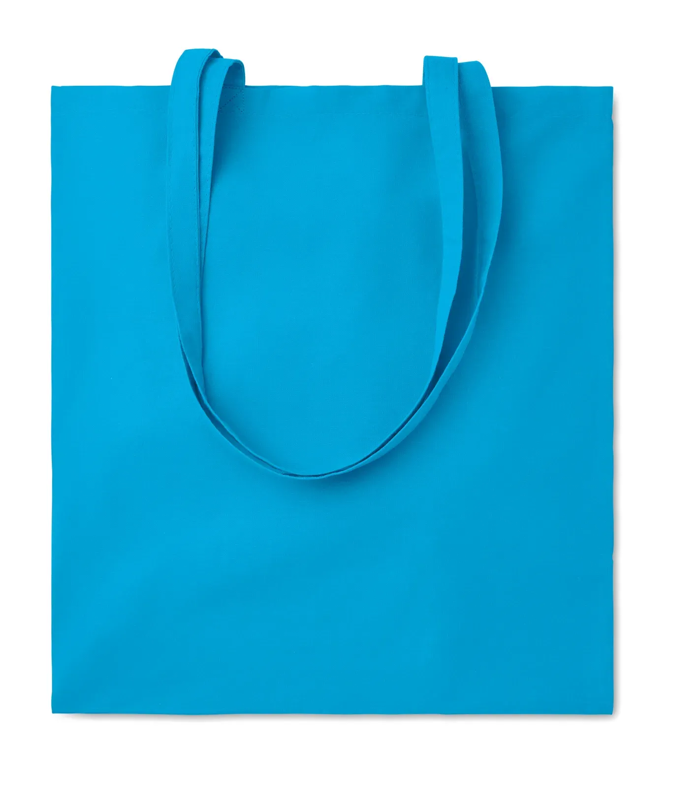 Cotton Shopping Bag Cottonel Colour ++ with Long Handles 38X42 cm — Turquoise