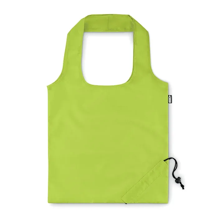 Recycled Cotton Shopping Bag Foldpet with Foldable Design 38X40 cm — Lime