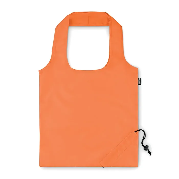 Recycled Cotton Shopping Bag Foldpet with Foldable Design 38X40 cm — Orange