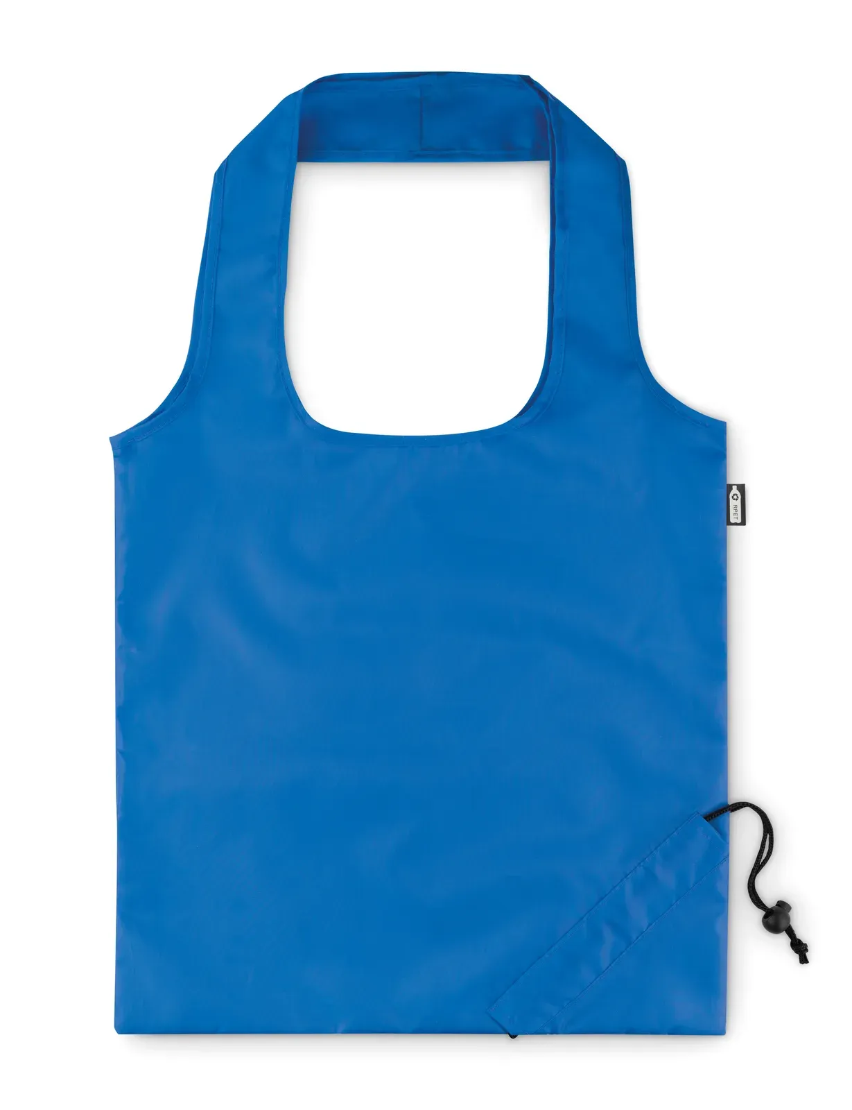 Recycled Cotton Shopping Bag Foldpet with Foldable Design 38X40 cm — Royal Blue
