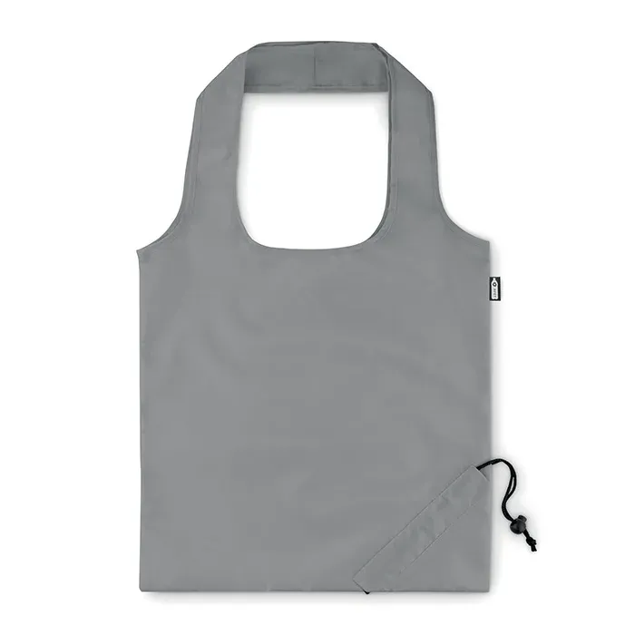 Recycled Cotton Shopping Bag Foldpet with Foldable Design 38X40 cm — Stone Grey