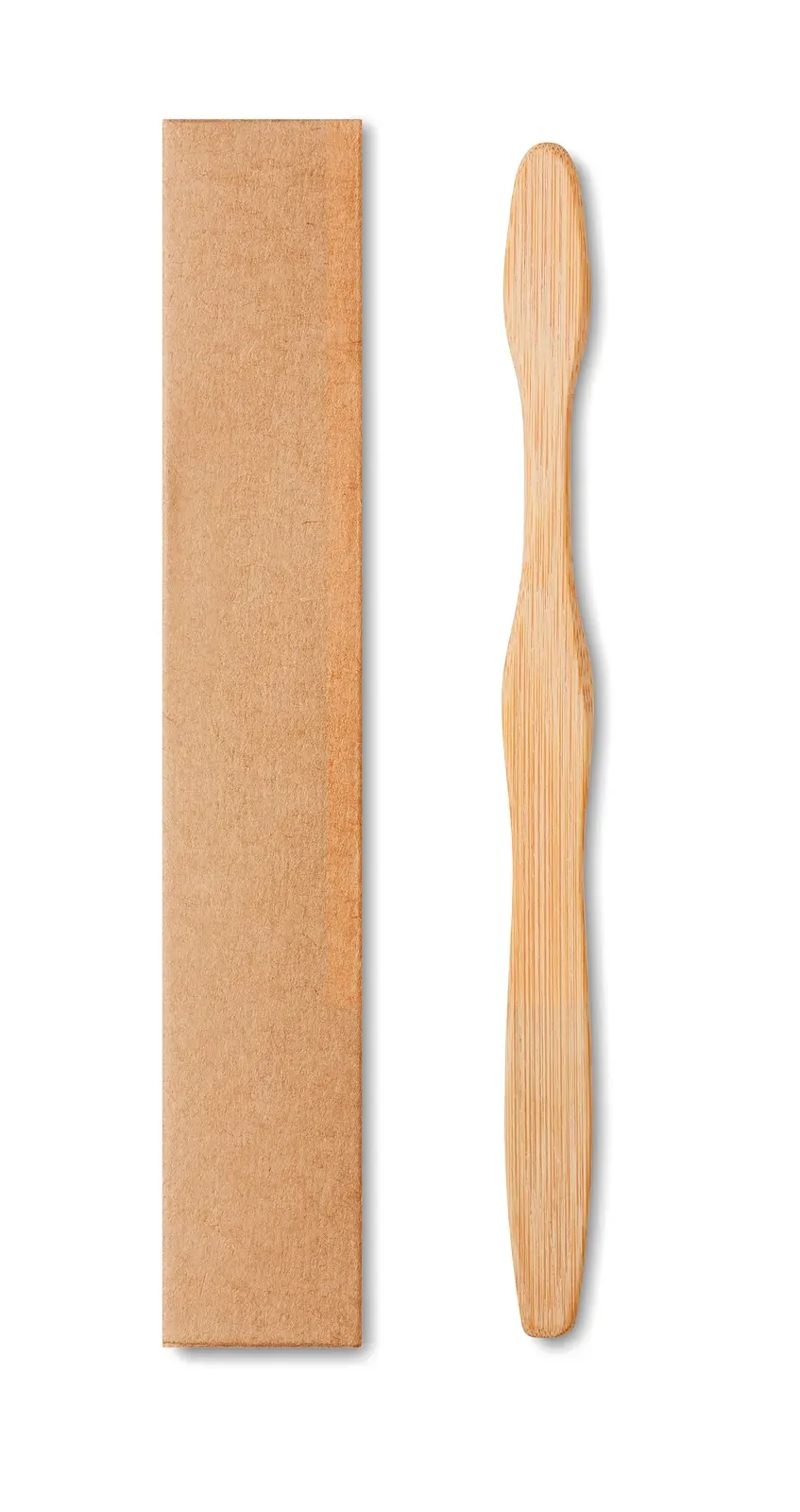 Dentobrush Bamboo Toothbrush Kraft Box 19x1.5x1.7cm — Black