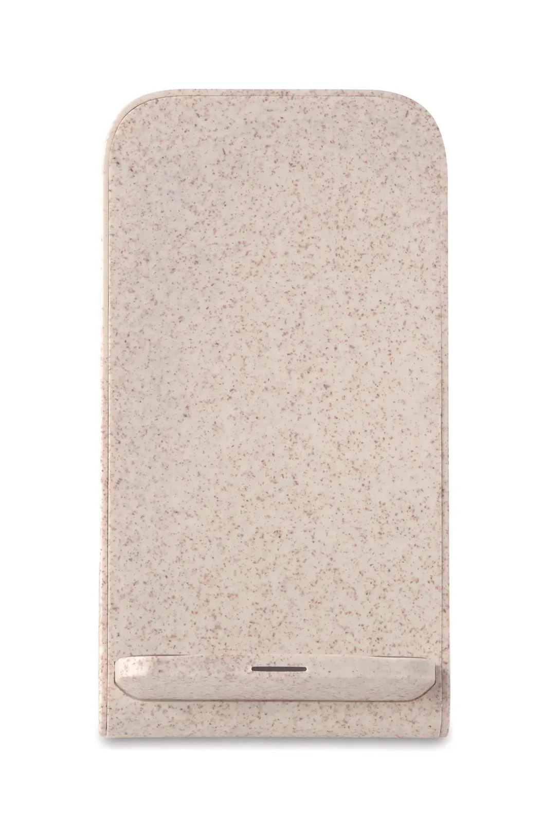 Layaback Foldable Wireless Charger Stand – Wheat Straw with Pen Holder — Beige