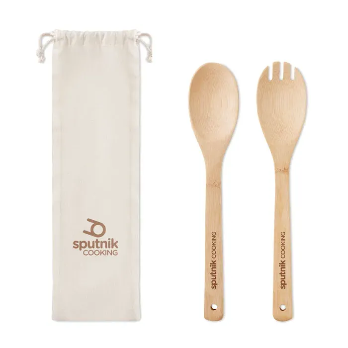 Mayen Set – Set of Bamboo Salad Utensils — Beige