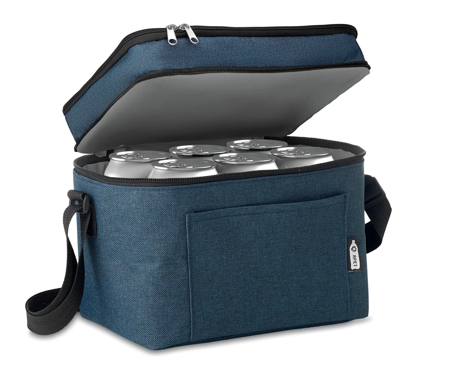 RPET Cooler Bag Icecube with Adjustable Strap 30X20X25 cm MO9915 — Blue