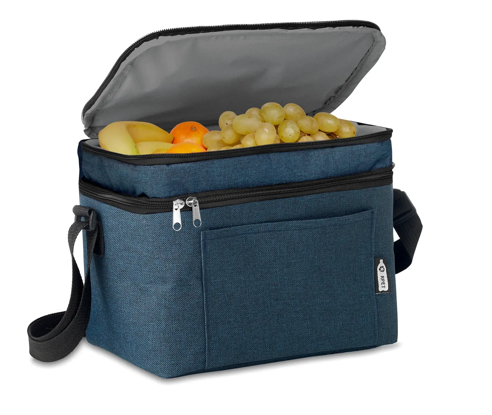RPET Cooler Bag Icecube with Adjustable Strap 30X20X25 cm MO9915 — Blue
