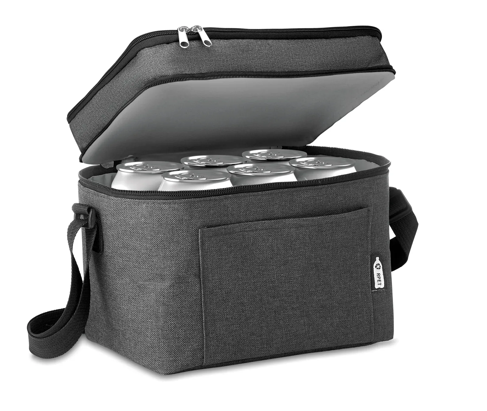 RPET Cooler Bag Icecube with Adjustable Strap 30X20X25 cm MO9915 — Black