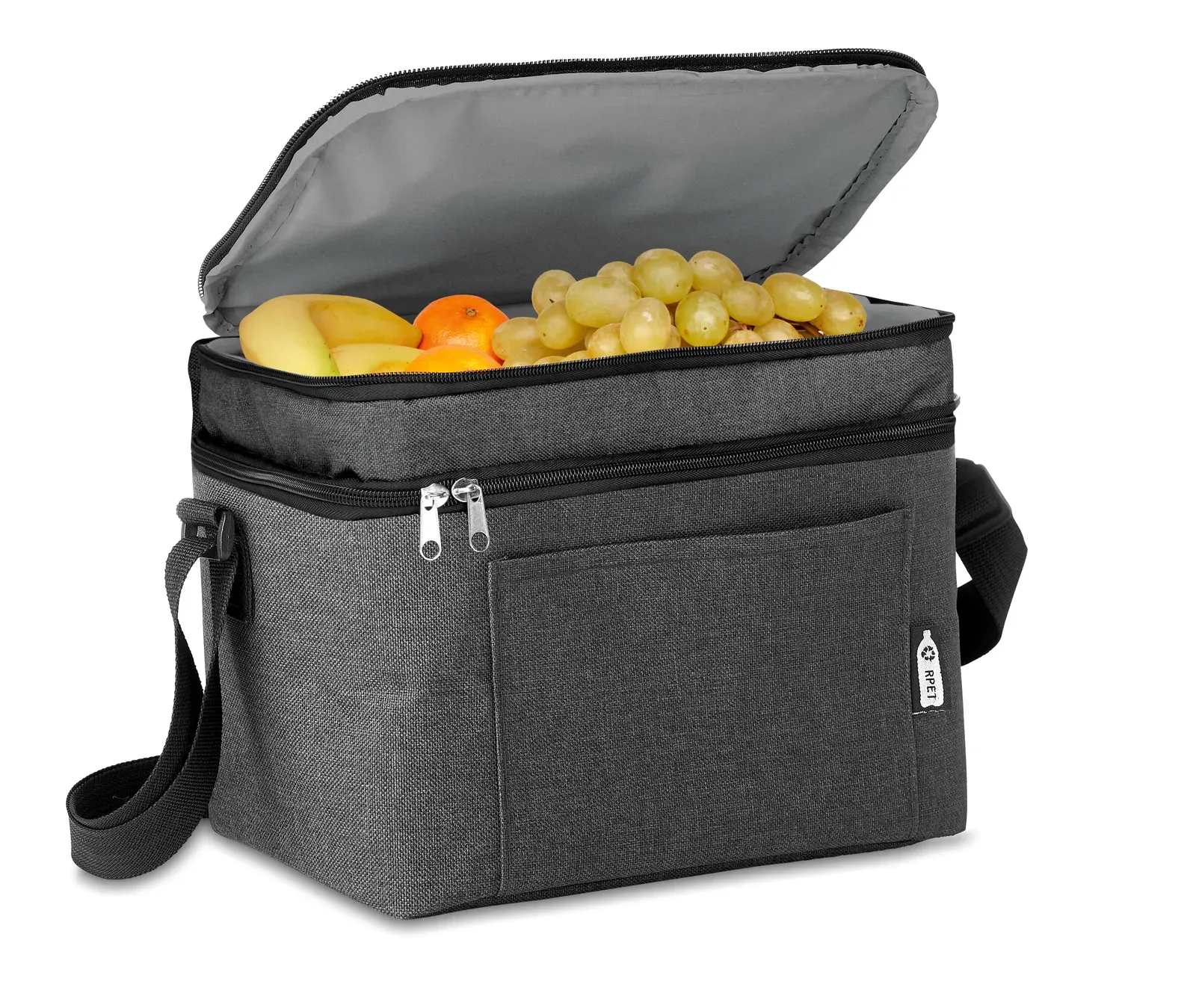 RPET Cooler Bag Icecube with Adjustable Strap 30X20X25 cm MO9915 — Black