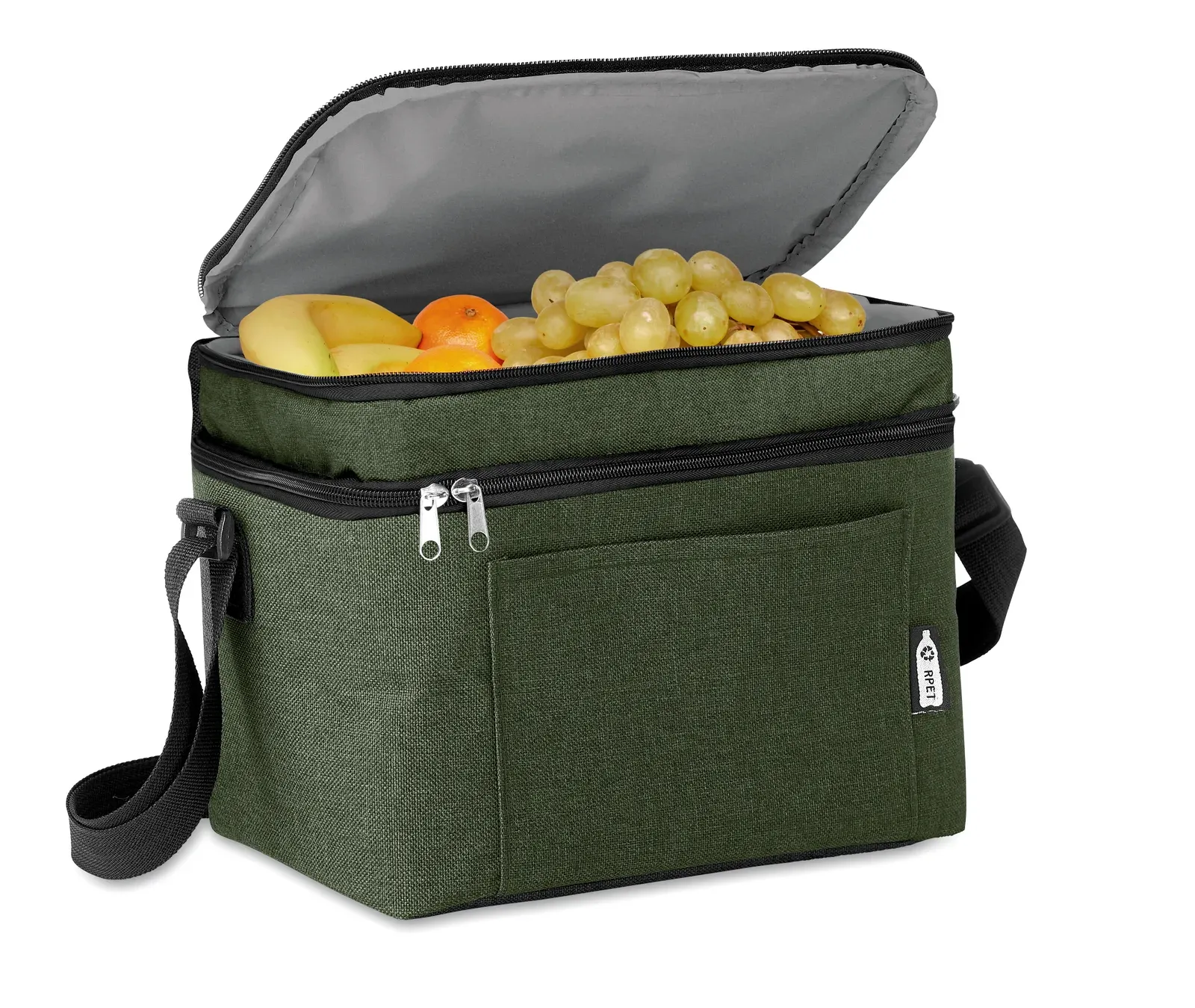 RPET Cooler Bag Icecube with Adjustable Strap 30X20X25 cm MO9915 — Dark Green