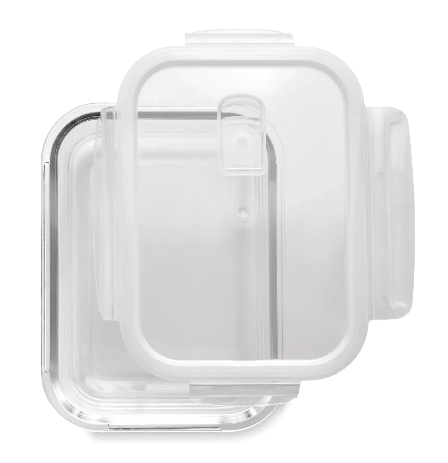 Praga Lunchbox – High Borosilicate Glass Lunch Box with Air Tight Locking Lid in PP; Suitable for Microwave — Transparent