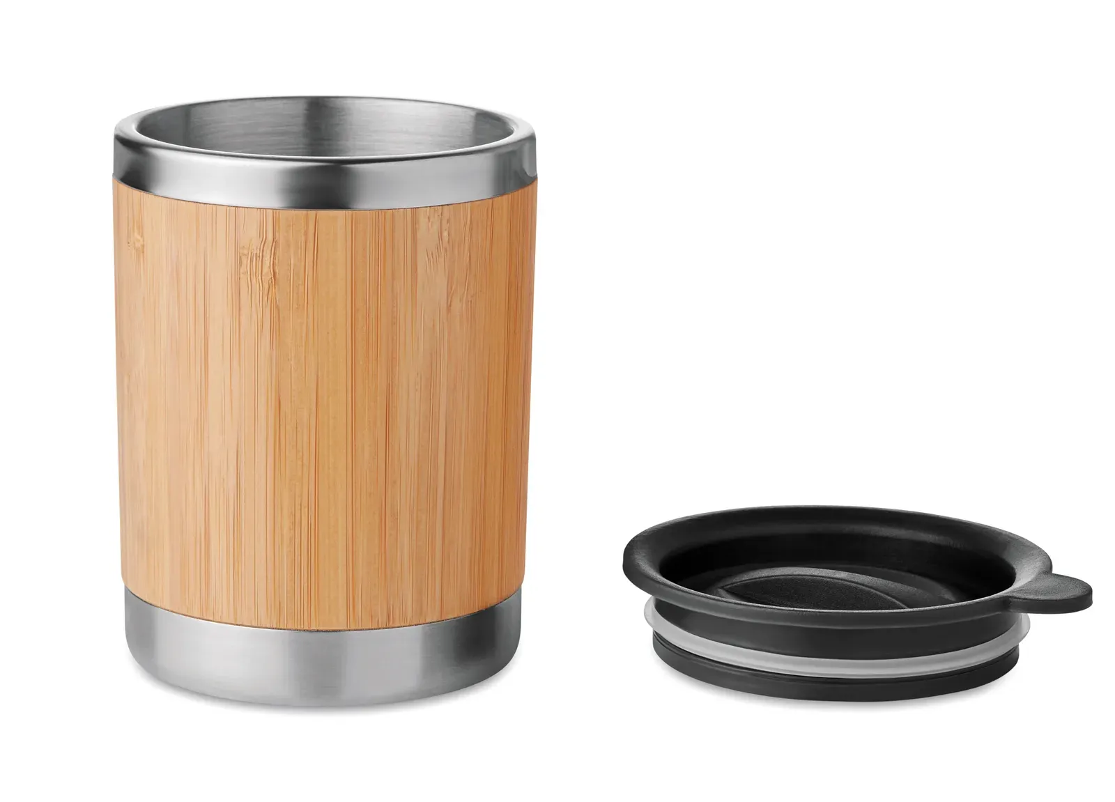 Lokka – Double Walled Stainless Steel Tumbler with Bamboo Case and Moveable Drink Hole — Wood