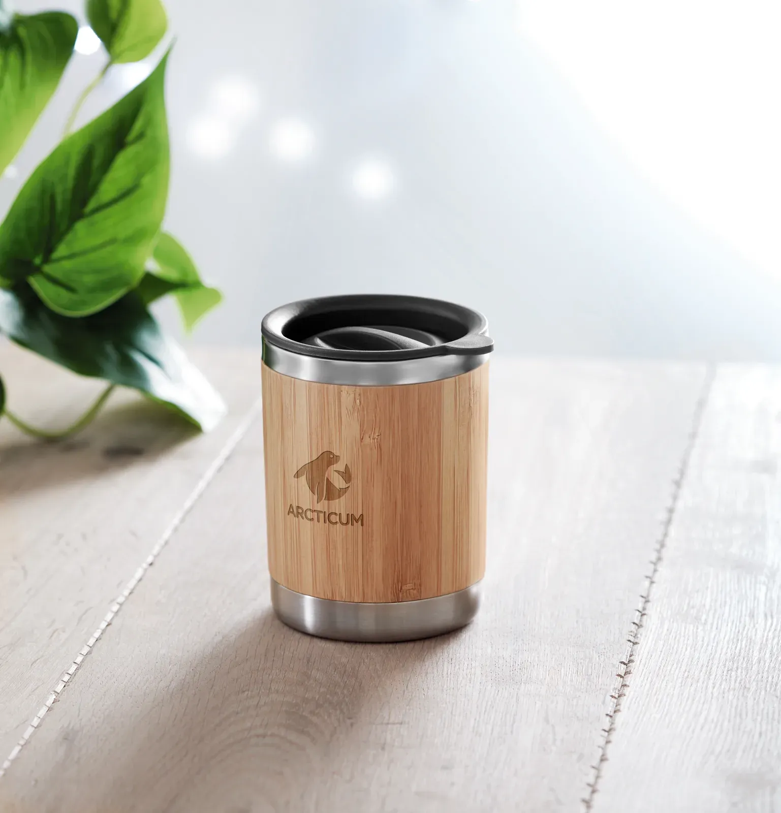 Lokka – Double Walled Stainless Steel Tumbler with Bamboo Case and Moveable Drink Hole — Wood