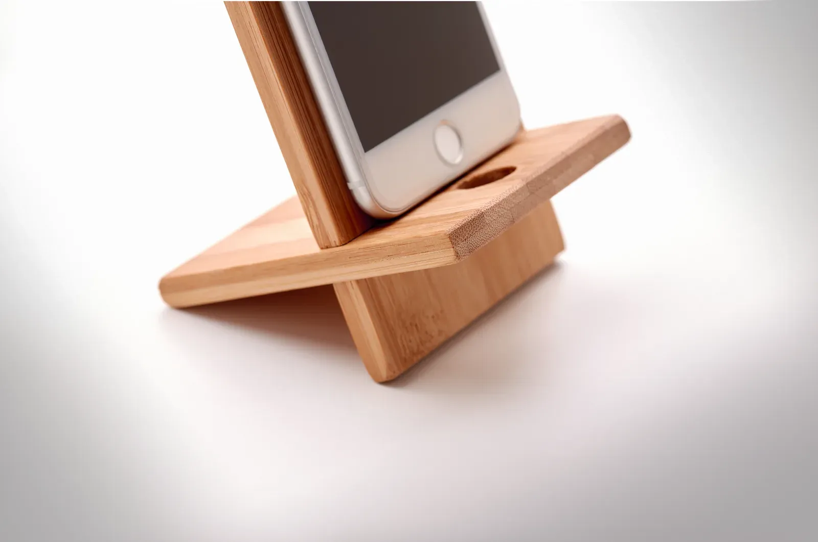 Whippy Bamboo Phone Stand – Vertical Hold, FSC-Certified — Wood
