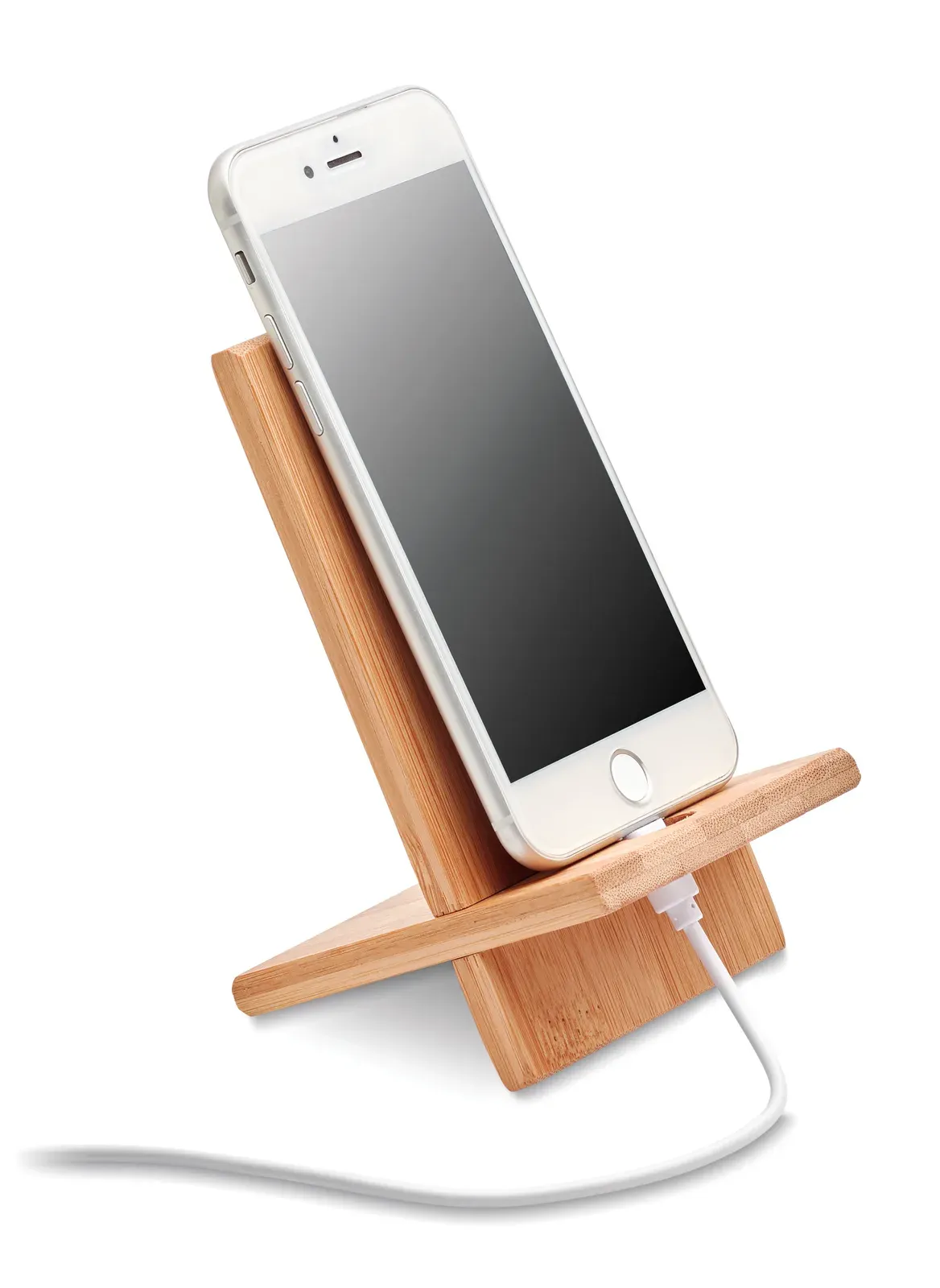 Whippy Bamboo Phone Stand – Vertical Hold, FSC-Certified — Wood