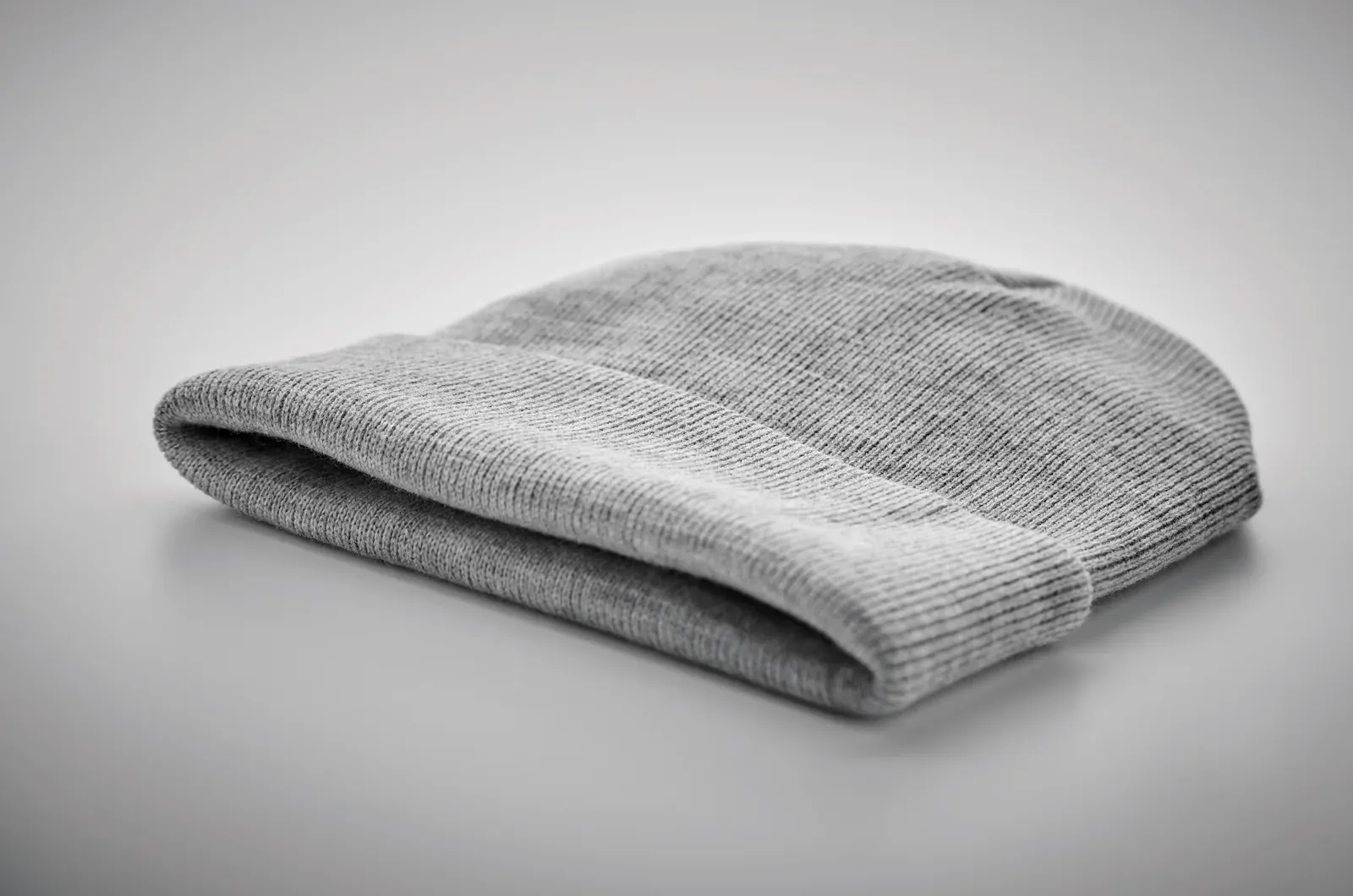 Polo RPET Knitted Beanie with Cuff — White/Grey