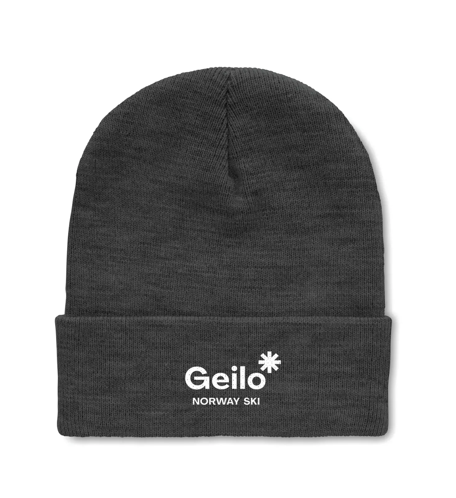 Polo RPET Knitted Beanie with Cuff — White/Grey