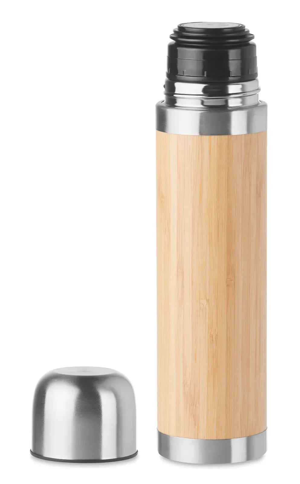 Chan Bamboo – Double Wall Vacuum Insulated Flask in Recycled Stainless Steel (90% Recycled Stainless and 10% Stainless Steel) — Wood