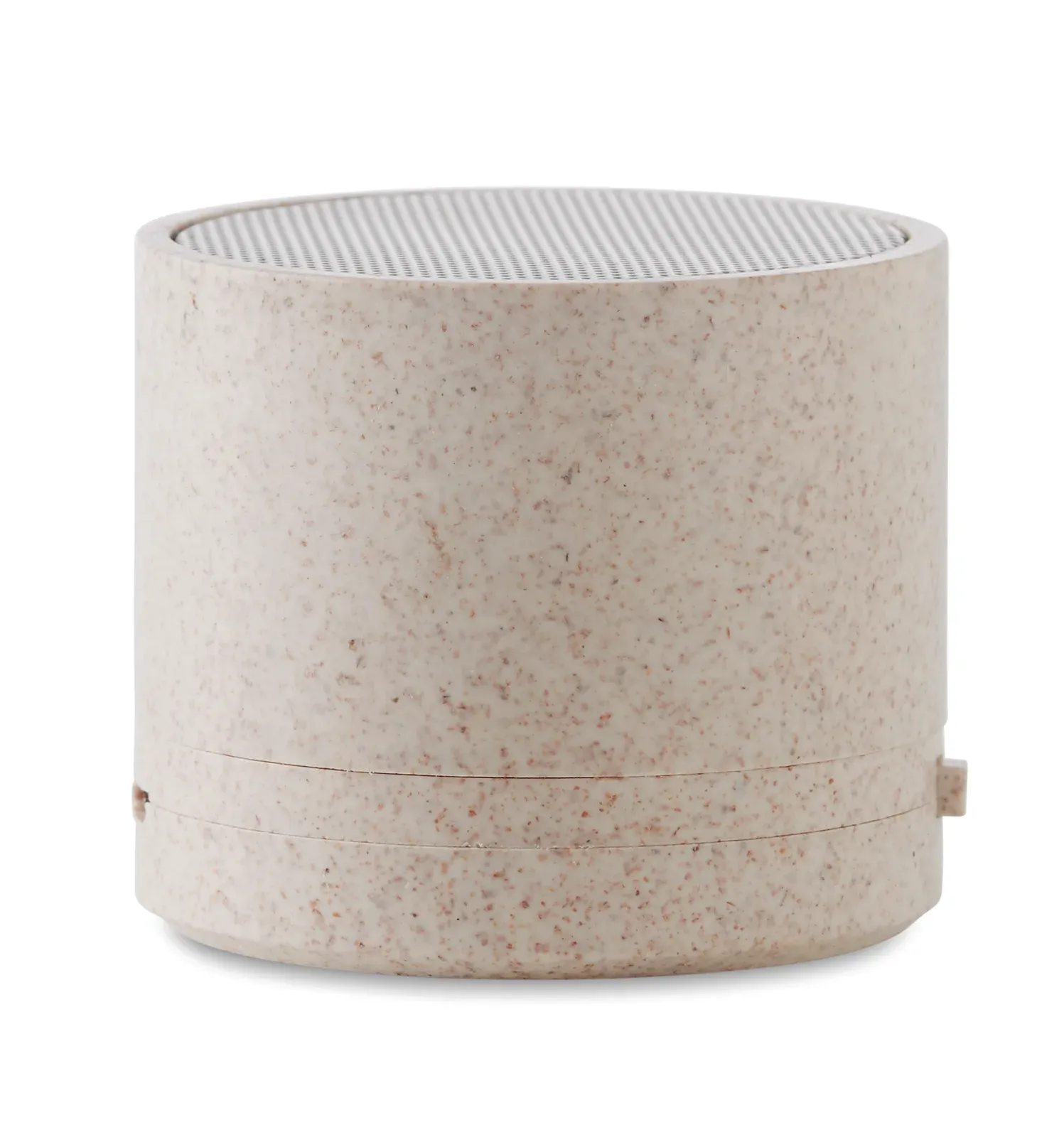 Round Bass+ 5.1 Wireless Speaker – Wheat Straw & ABS with LED Light — Beige