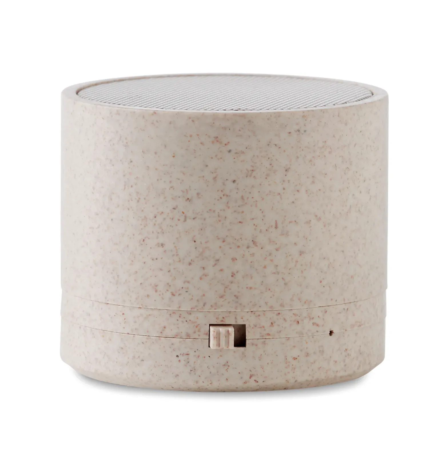 Round Bass+ 5.1 Wireless Speaker – Wheat Straw & ABS with LED Light — Beige