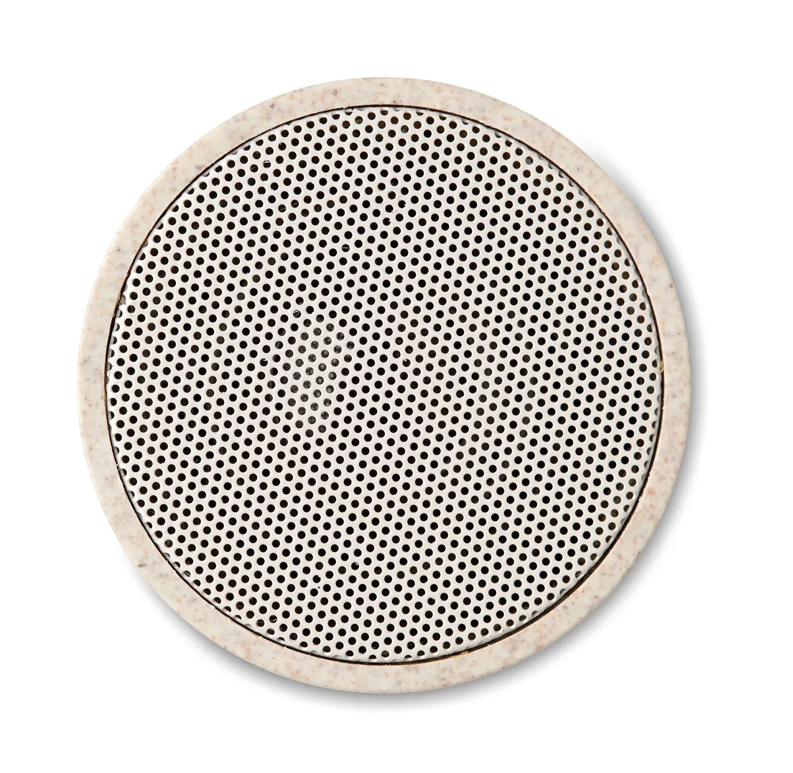 Round Bass+ 5.1 Wireless Speaker – Wheat Straw & ABS with LED Light — Beige