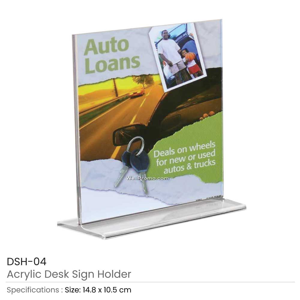 Acrylic Desk Sign Holders in Transparent Promotional Gifts