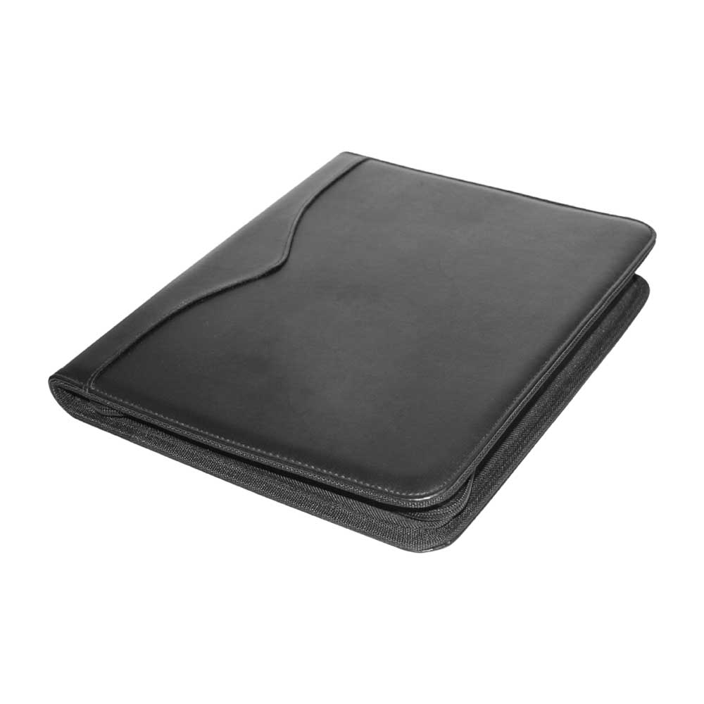 Leather Portfolio with Zipper and Calculator Promotional Gifts