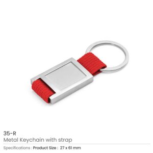 Metal Keychain with Strap - Image 3