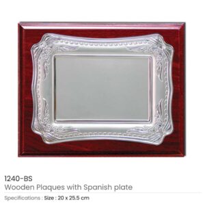 Wooden Plaques with Silver Spanish Plate - Image 3