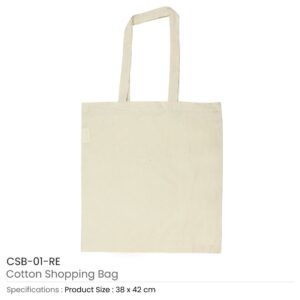 Cotton Shopping Bags with Long Handles 145GSM - Image 3