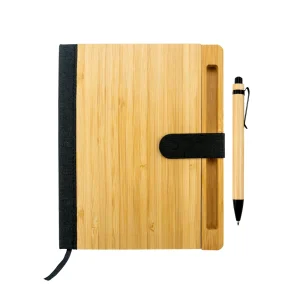 Bamboo and rPET Notebooks with Pen, A5, Bookmark & Magnetic Clasp - Image 1