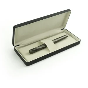 Black Pen Box in PU Leather with Soft Velvet Interior - Image 4