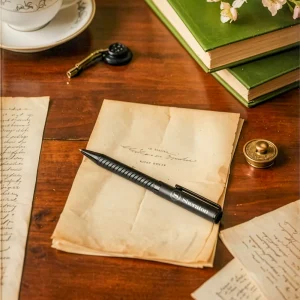 Black Metal Pens with Spiral Design Barrel - Image 3