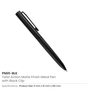Metal Pens Twist Action Matte Finish and Black Clip - Image 7