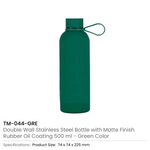 Stainless Steel Water Bottles 500ml – Double Wall, Matte Finish, Soft-Touch Rubber Coating - Image 10