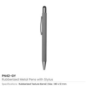 Rubberized Stylus Metal Pens - Image 5