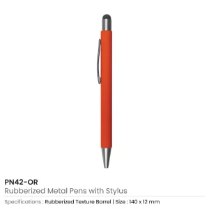 Rubberized Stylus Metal Pens - Image 6