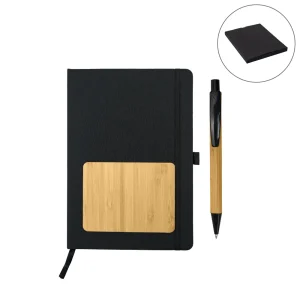 rPET and Bamboo Notebook with Pen Gift Sets - Image 1
