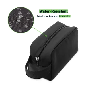 Multipurpose Utility Pouch in Black Polyester Fabric with Zipper and Webbing Handle - Image 5