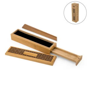 Wooden Incense Burner Holder with Drawer Includes 10 Pcs Oud Sticks - Image 1